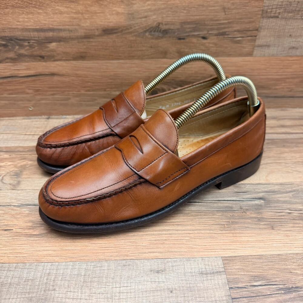 Frye Penny Loafers Womens size 8.5 brown Leather Slip On Moc shoes